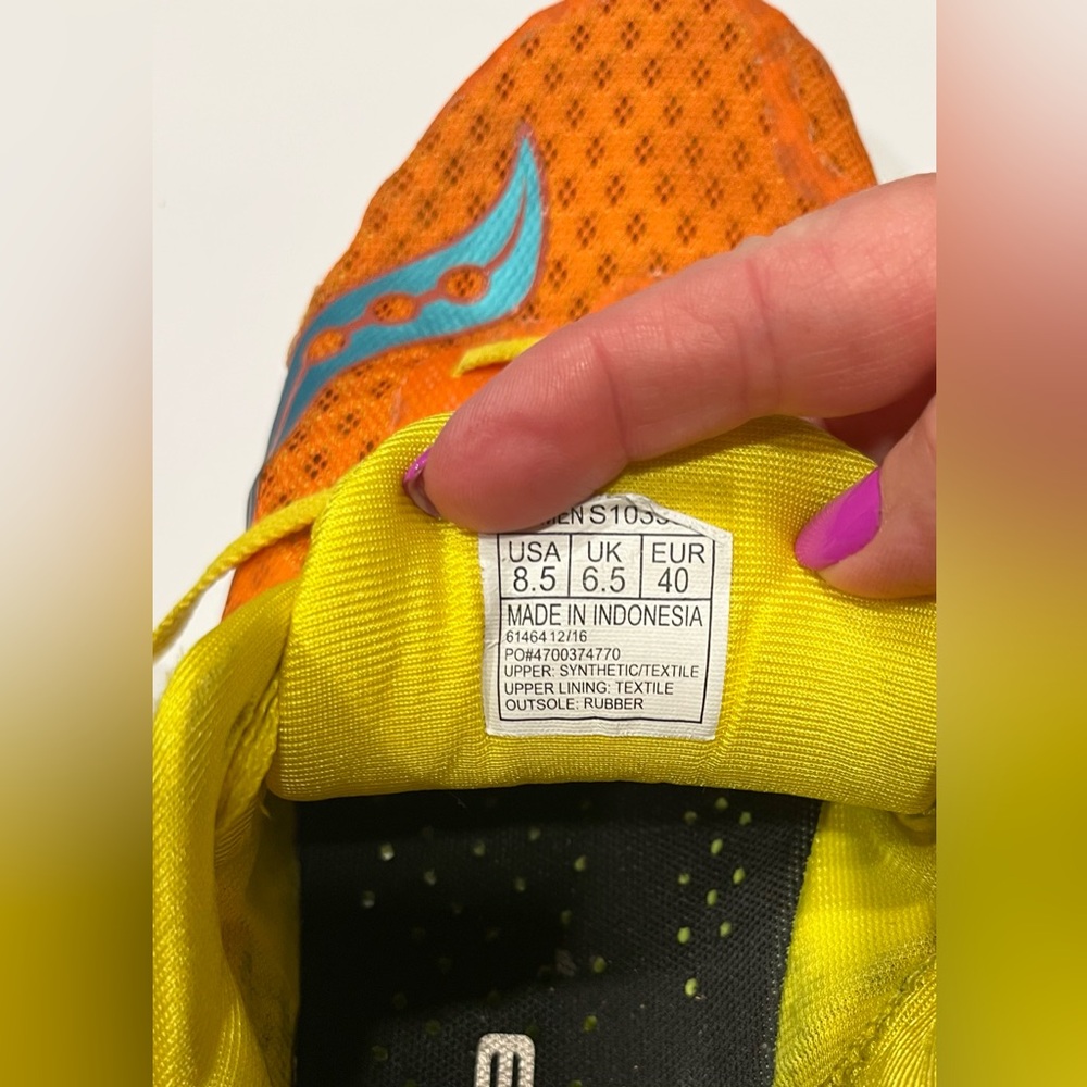 Saucony Kinvara 8 Orange/Yellow/Blue - Picture 6 of 7